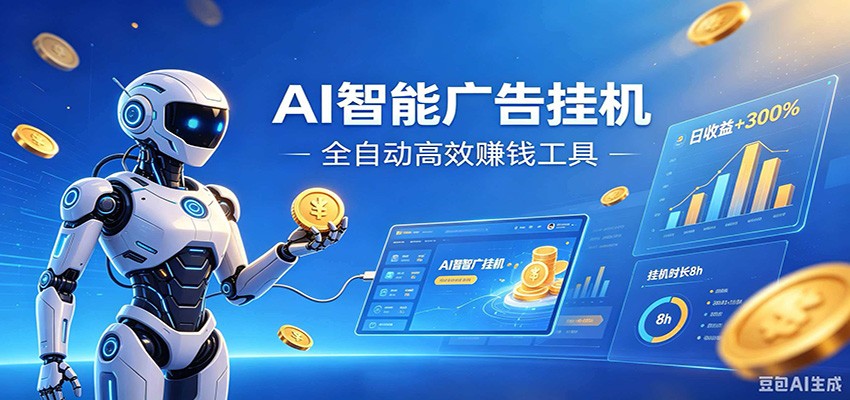 AI智能广告挂机，小白轻松上手，在家自动赚收益-青鹤工作室