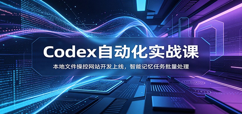 Codex自动化实战课：本地文件操控网站开发上线，智能记忆任务批量处理-青鹤工作室
