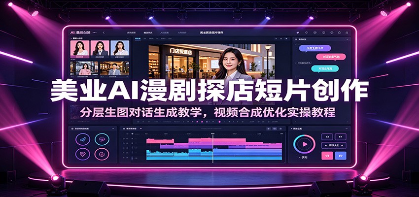 美业AI漫剧探店短片创作：分层生图对话生成教学，视频合成优化实操教程-青鹤工作室