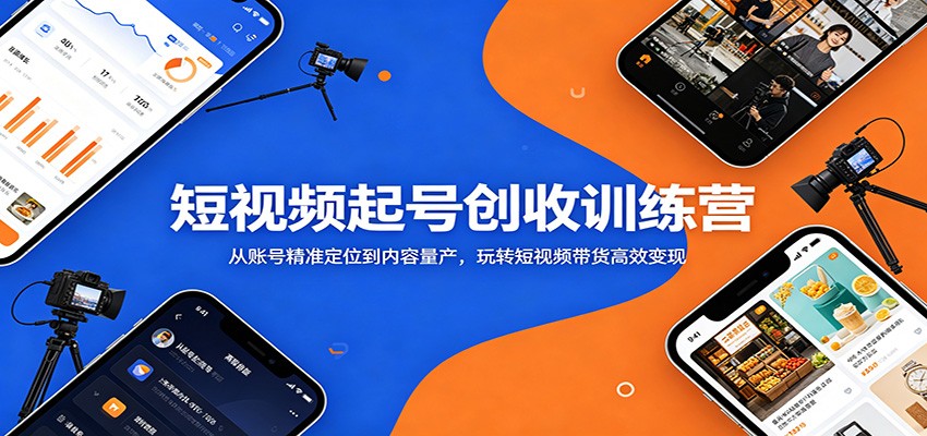 短视频起号创收训练营：从账号精准定位到内容量产，玩转短视频带货高效变现-青鹤工作室