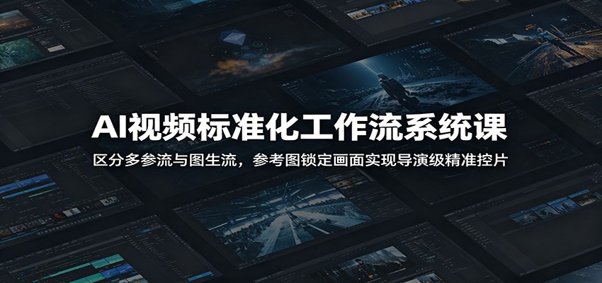 AI视频标准化工作流系统课：区分多参流与图生流，参考图锁定画面实现导演级精准控片-青鹤工作室