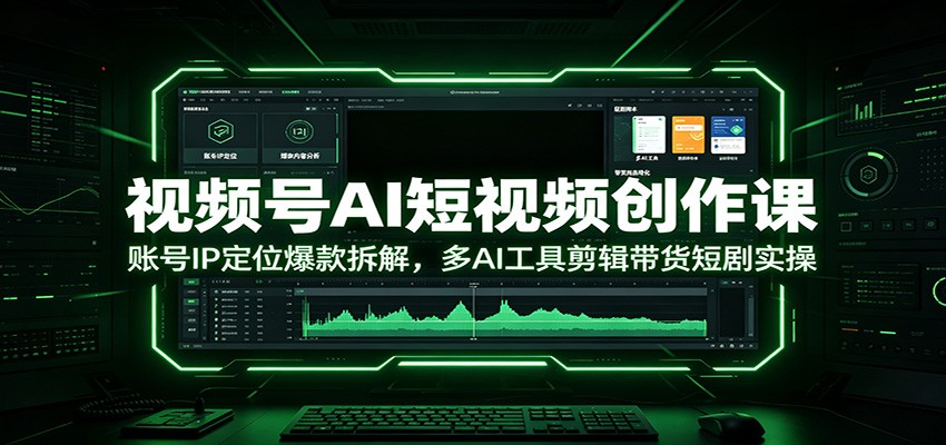 视频号AI短视频创作课：账号IP定位爆款拆解，多AI工具剪辑带货短剧实操-青鹤工作室