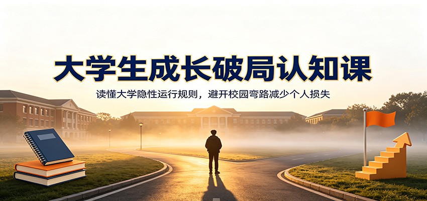 大学生成长破局认知课：读懂大学隐性运行规则，避开校园弯路减少个人损失-青鹤工作室