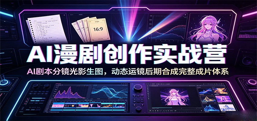 AI漫剧创作实战营：AI剧本分镜光影生图，动态运镜后期合成完整成片体系-青鹤工作室