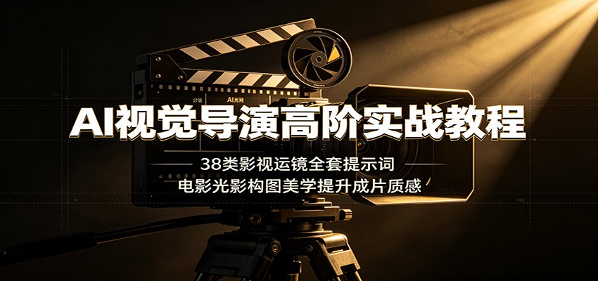 AI视觉导演高阶实战教程：38类影视运镜全套提示词，电影光影构图美学提升成片质感-青鹤工作室