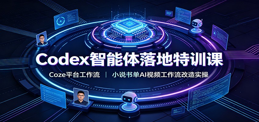 Codex智能体落地特训课：Coze平台工作流，小说书单AI视频工作流改造实操-青鹤工作室