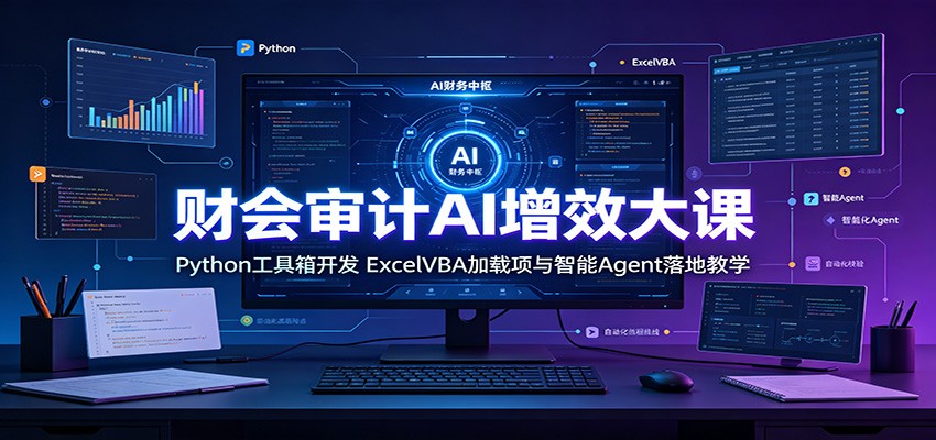 财会审计AI增效大课：Python工具箱开发，ExcelVBA加载项与智能Agent落地教学-青鹤工作室