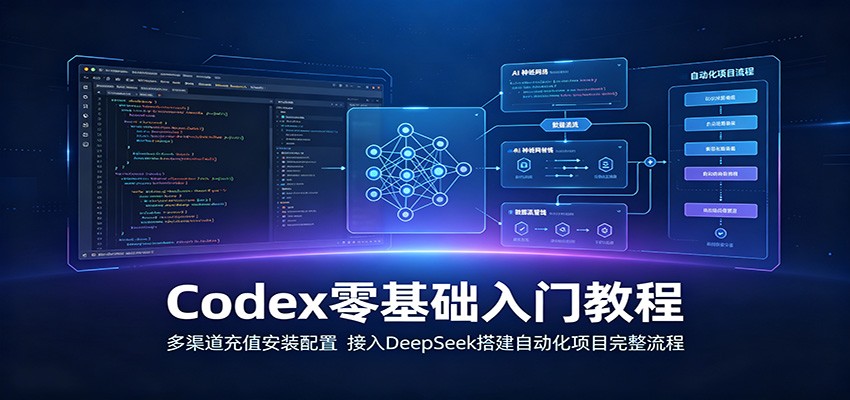 Codex零基础入门教程：多渠道充值安装配置，接入DeepSeek搭建自动化项目完整流程-青鹤工作室