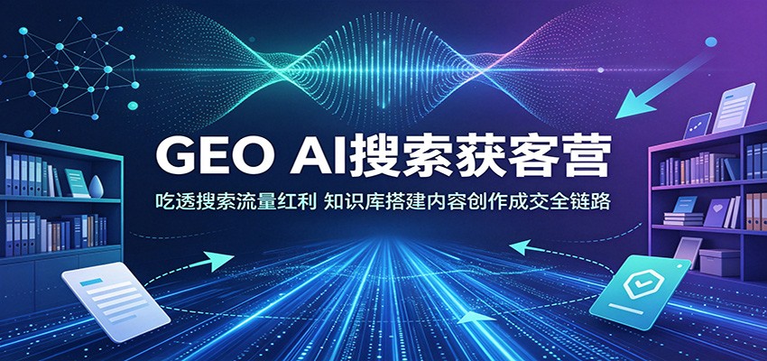 GEO AI搜索获客营：吃透搜索流量红利，知识库搭建内容创作成交全链路-青鹤工作室