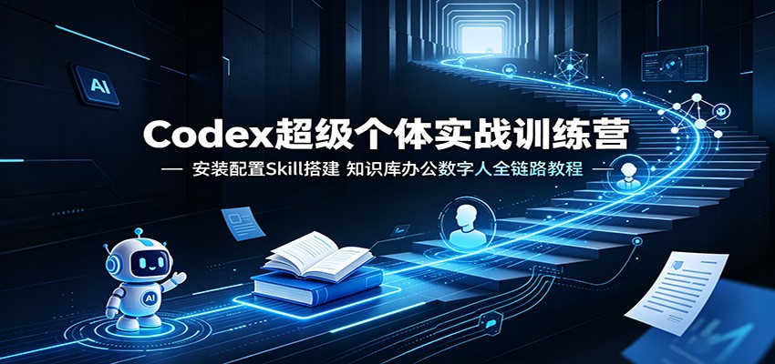 Codex超级个体实战训练营：安装配置Skill搭建，知识库办公数字人全链路教程-青鹤工作室