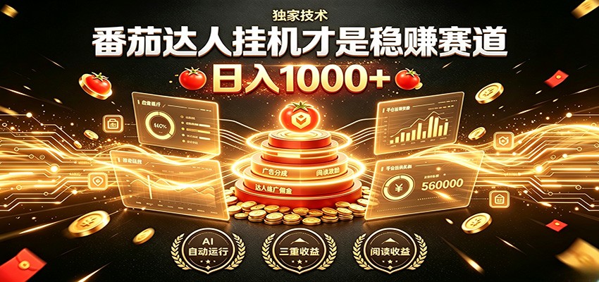 别再瞎找副业！番茄达人挂机才是稳赚赛道 日入1000+-青鹤工作室