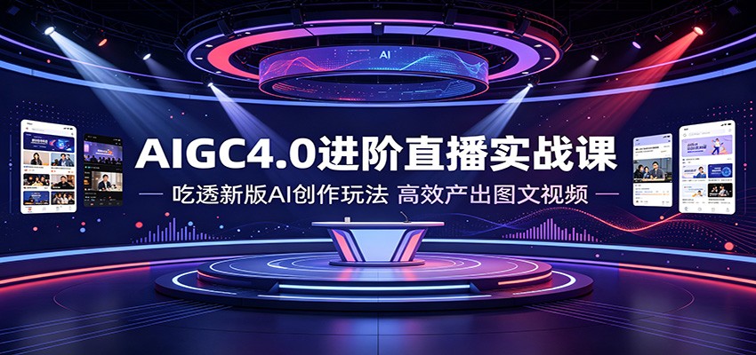 AIGC4.0进阶直播实战课：吃透新版AI创作玩法，高效产出图文视频-青鹤工作室