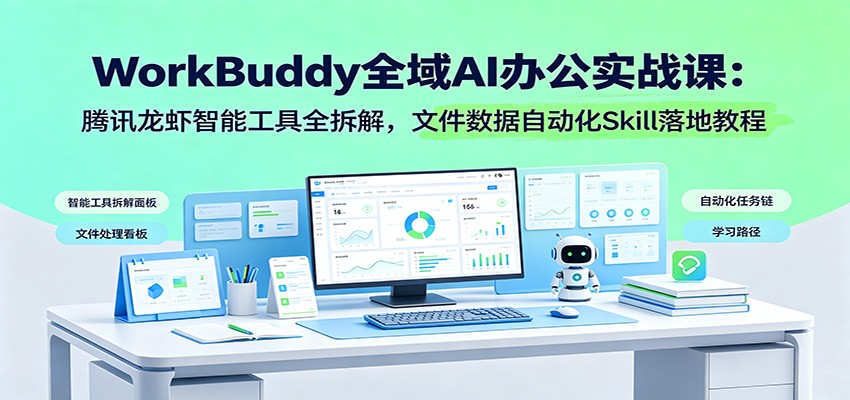 WorkBuddy全域AI办公实战课：腾讯龙虾智能工具全拆解，文件数据自动化Skill落地教程-青鹤工作室