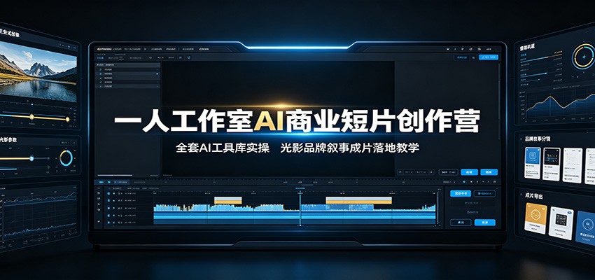 一人工作室AI商业短片创作营：全套AI工具库实操，光影品牌叙事成片落地教学-青鹤工作室