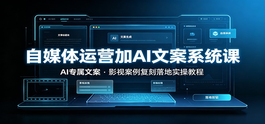 自媒体运营加AI文案系统课：：AI专属文案，影视案例复刻落地实操教程-青鹤工作室