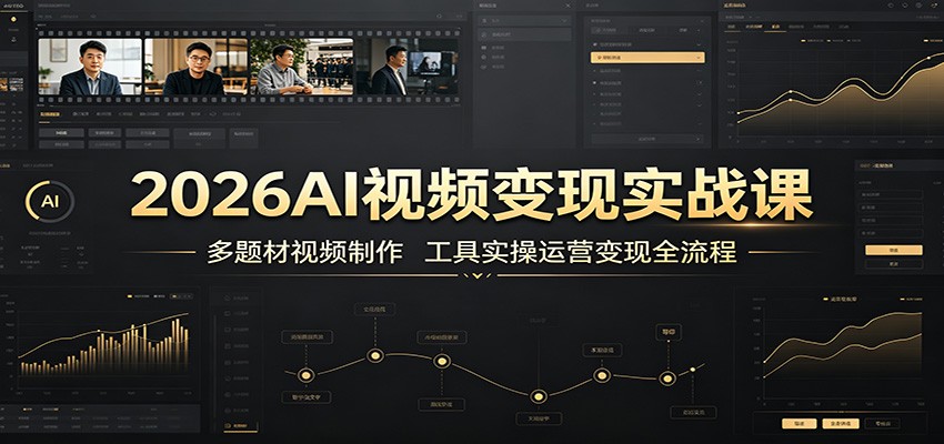 2026AI视频变现实战课：多题材视频制作，工具实操运营变现全流程-青鹤工作室