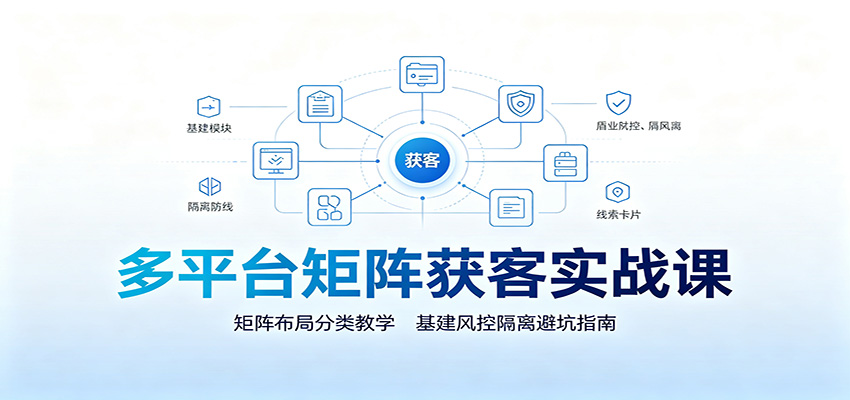 多平台矩阵获客实战课：矩阵布局分类教学，基建风控隔离避坑指南-青鹤工作室