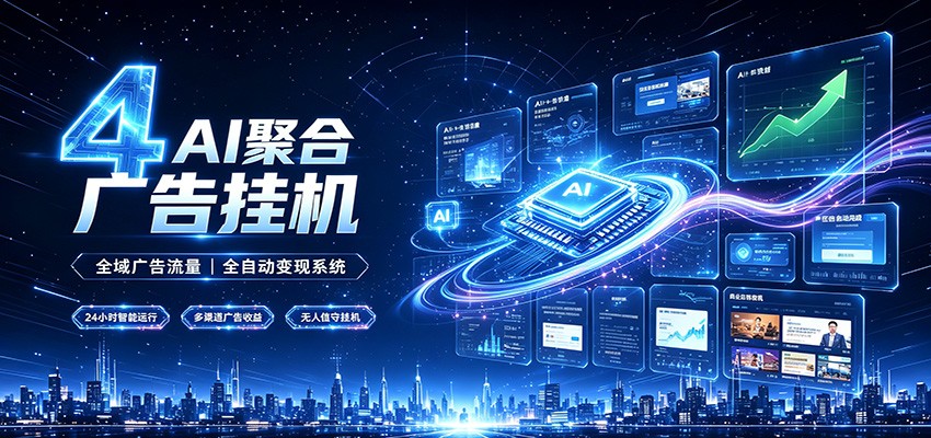 全域广告流量聚合，AI无人挂机稳赚佣金，打造长期稳定被动收入副业-青鹤工作室