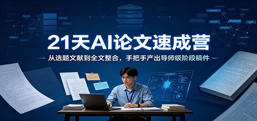 21天AI论文速成营：从选题文献到全文整合，手把手产出导师级阶段稿件-青鹤工作室