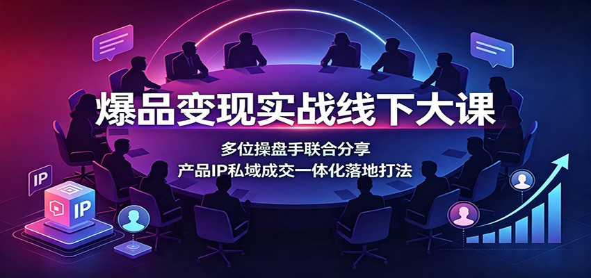 爆品变现实战线下大课：多位操盘手联合分享，产品IP私域成交一体化落地打法-青鹤工作室