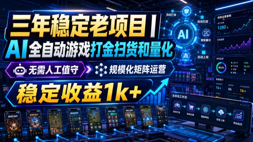 稳定三年的海外游戏全自动搬砖玩法，日入千元，无脑操作！-青鹤工作室
