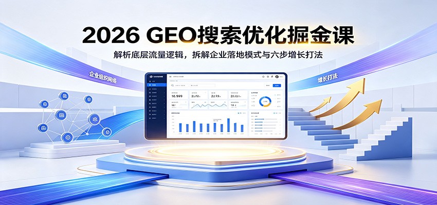 2026 GEO搜索优化掘金课：解析底层流量逻辑，拆解企业落地模式与六步增长打法-青鹤工作室