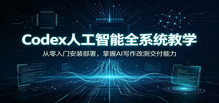 Codex人工智能全系统教学：从零入门安装部署，掌握AI写作改测交付能力-青鹤工作室