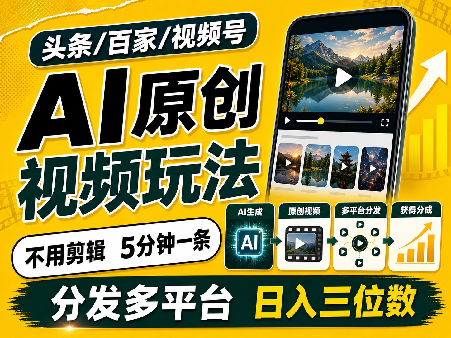 2026头条百家号升级玩法 5分钟一条原创视频 发多平台赚收-青鹤工作室