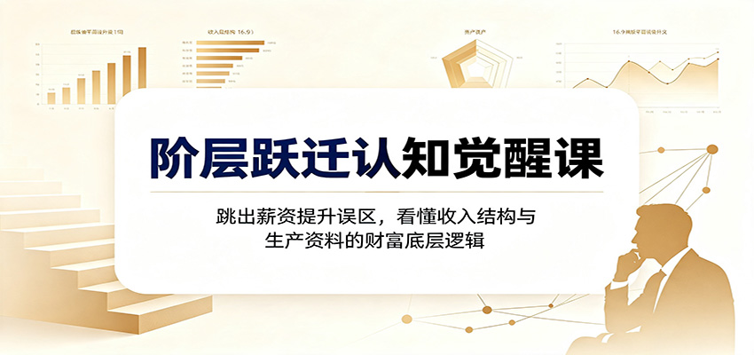 阶层跃迁认知觉醒课:跳出薪资提升误区,看懂收入结构与生产资料的财富底层逻辑-青鹤工作室