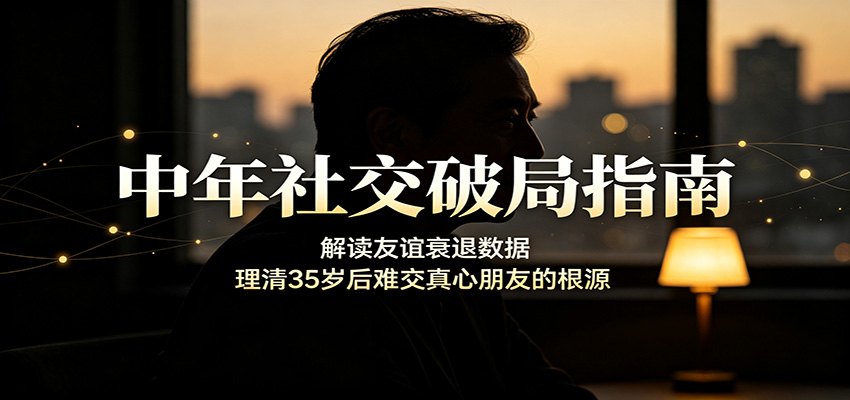 中年社交破局指南：解读友谊衰退数据，理清35岁后难交真心朋友的根源-青鹤工作室
