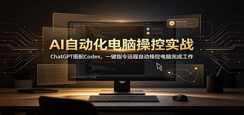 AI自动化电脑操控实战:ChatGPT搭配Codex,一键指令远程自动操控电脑完成工作-青鹤工作室