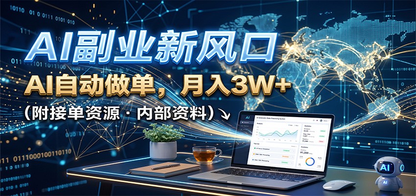 AI副业新风口,AI自动做单,月入3W+,附接单资源-青鹤工作室