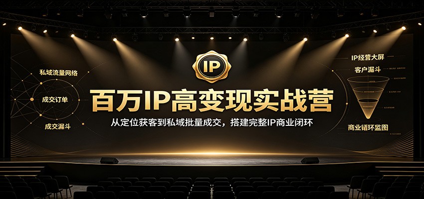 百万IP高变现实战营：从定位获客到私域批量成交，搭建完整IP商业闭环-青鹤工作室