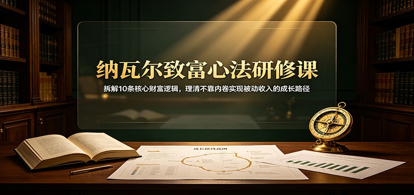 纳瓦尔致富心法研修课:拆解10条核心财富逻辑,理清不靠内卷实现被动收入的成长路径-青鹤工作室