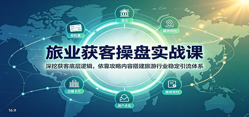 旅业获客操盘实战课:深挖获客底层逻辑,依靠攻略内容搭建旅游行业稳定引流体系-青鹤工作室