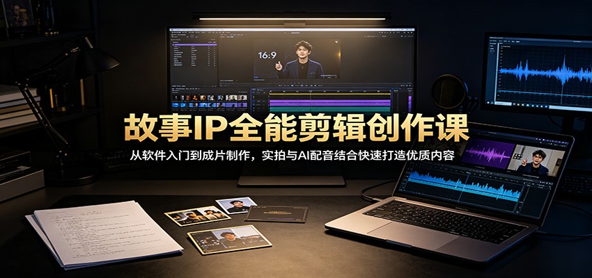 故事IP全能剪辑创作课:从软件入门到成片制作,实拍与AI配音结合快速打造优质内容-青鹤工作室