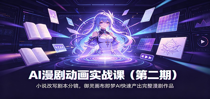 AI漫剧动画实战课(第二期):小说改写剧本分镜,御灵画布即梦AI快速产出完整漫剧作品-青鹤工作室