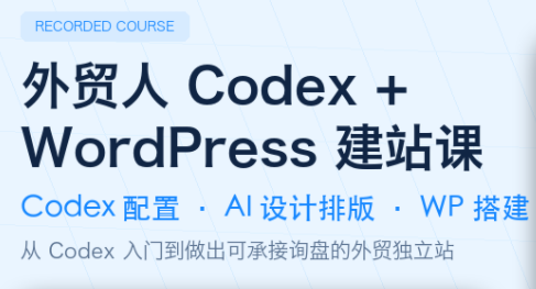 大卫·外贸人Codex + WordPress建站课(更新8月)-青鹤工作室