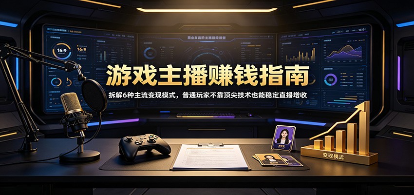 游戏主播赚钱指南:拆解6种主流变现模式,普通玩家不靠顶尖技术也能稳定直播增收-青鹤工作室