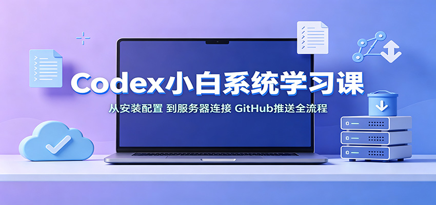 Codex小白系统学习课:小从安装配置,到服务器连接、GitHub推送全流程-青鹤工作室
