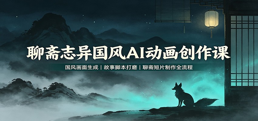 聊斋志异国风AI动画创作课：国风画面生成，故事脚本打磨，聊斋短片制作全流程-青鹤工作室