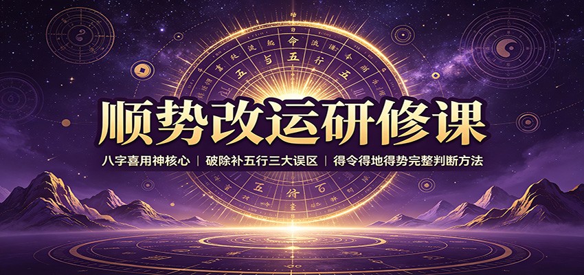 顺势改运研修课:八字喜用神核心,破除补五行三大误区,得令得地得势完整判断方法-青鹤工作室
