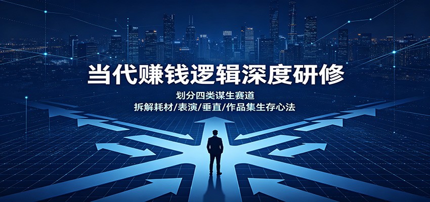 当代赚钱逻辑深度研修:划分四类谋生赛道,拆解耗材/表演/垂直/作品集生存心法-青鹤工作室