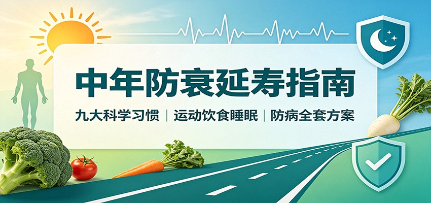 中年防衰延寿指南:九大科学习惯,运动饮食睡眠防病全套方案-青鹤工作室