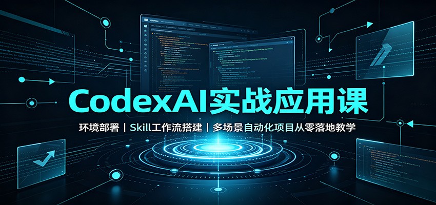 CodexAI实战应用课:环境部署Skill工作流搭建,多场景自动化项目从零落地教学-青鹤工作室