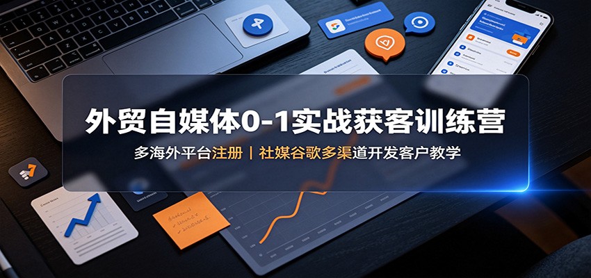 外贸自媒体0-1实战获客训练营:多海外平台注册,社媒谷歌多渠道开发客户教学-青鹤工作室