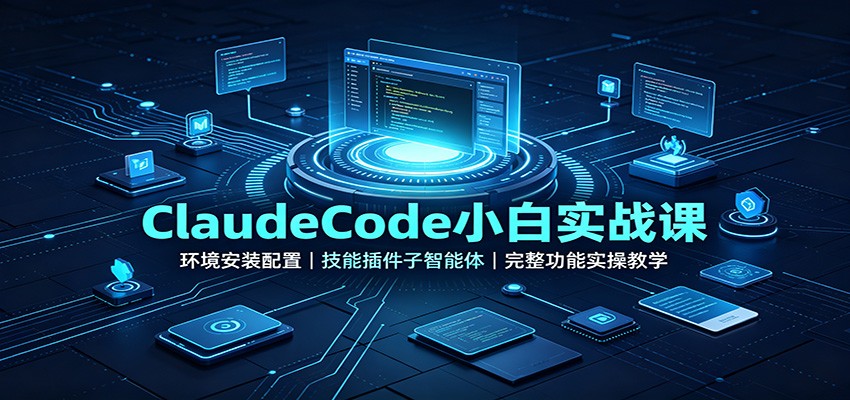 ClaudeCode小白实战课:环境安装配置,技能插件子智能体,完整功能实操教学-青鹤工作室