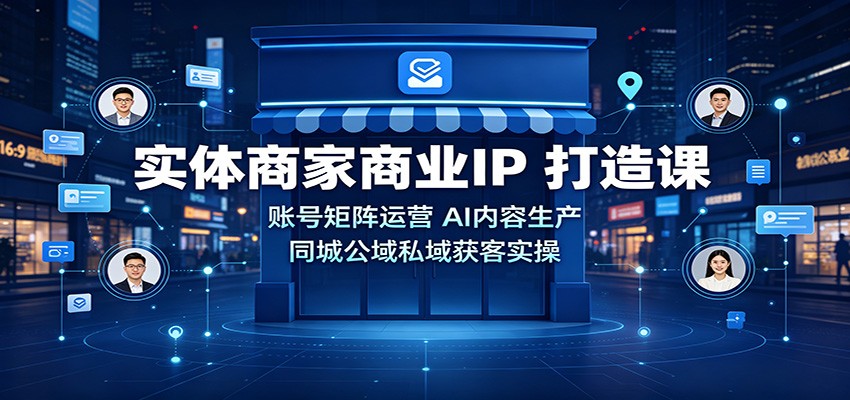 实体商家商业IP打造课:账号矩阵运营,AI内容生产,同城公域私域获客实操-青鹤工作室