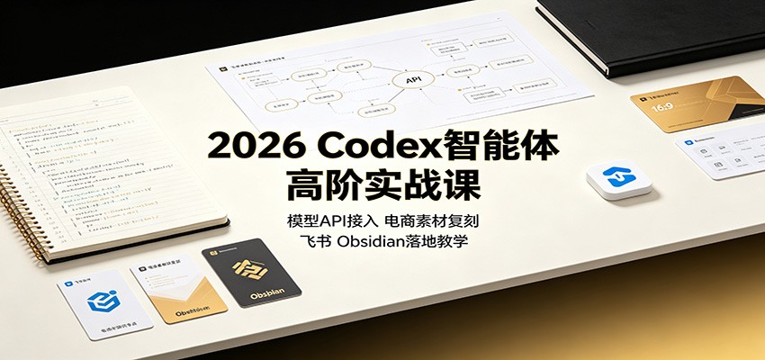 2026 Codex智能体高阶实战课:模型API接入,电商素材复刻,飞书Obsidian落地教学-青鹤工作室