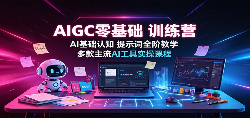 AIGC零基础训练营：AI基础认知，提示词全阶教学，多款主流AI工具实操课程-青鹤工作室